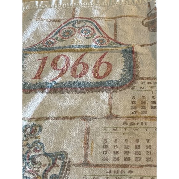 Two Calendar Dish Towels 1986 And 1966 - Picture 6 of 6